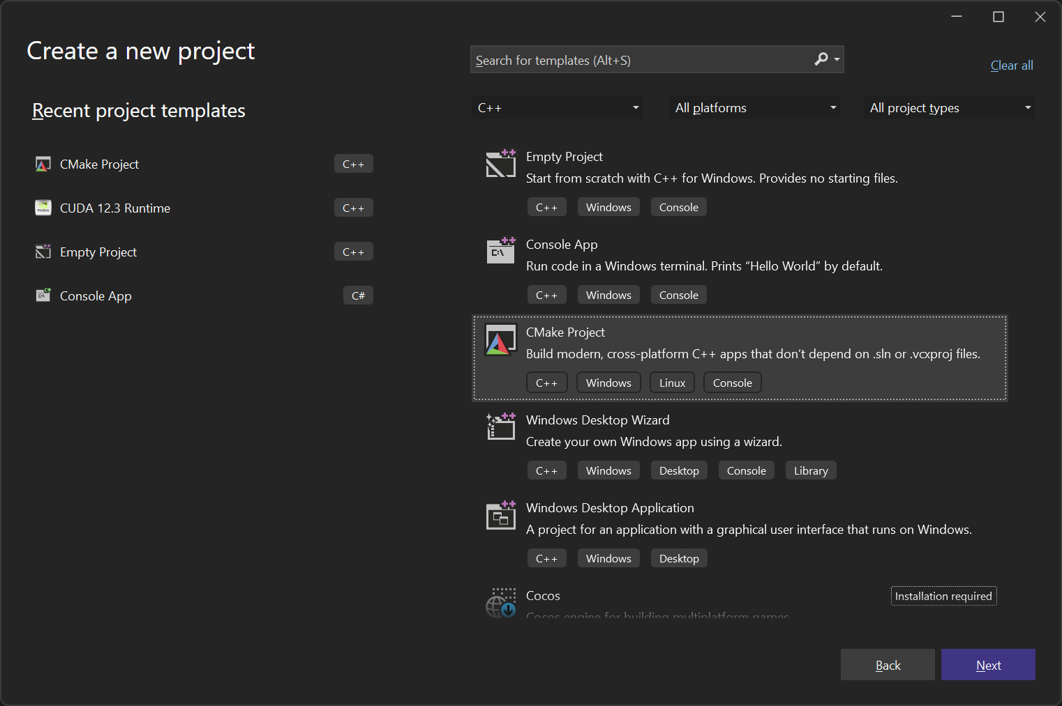 Visual Studio New Project